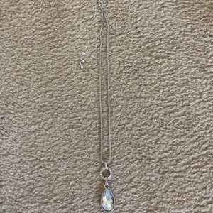 large stone long necklace & earring set